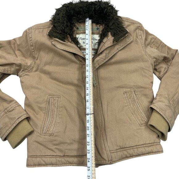 Abercrombie & Fitch Vintage Sentinel Military Cargo Canvas Sherpa Lined Jacket L - Picture 10 of 14